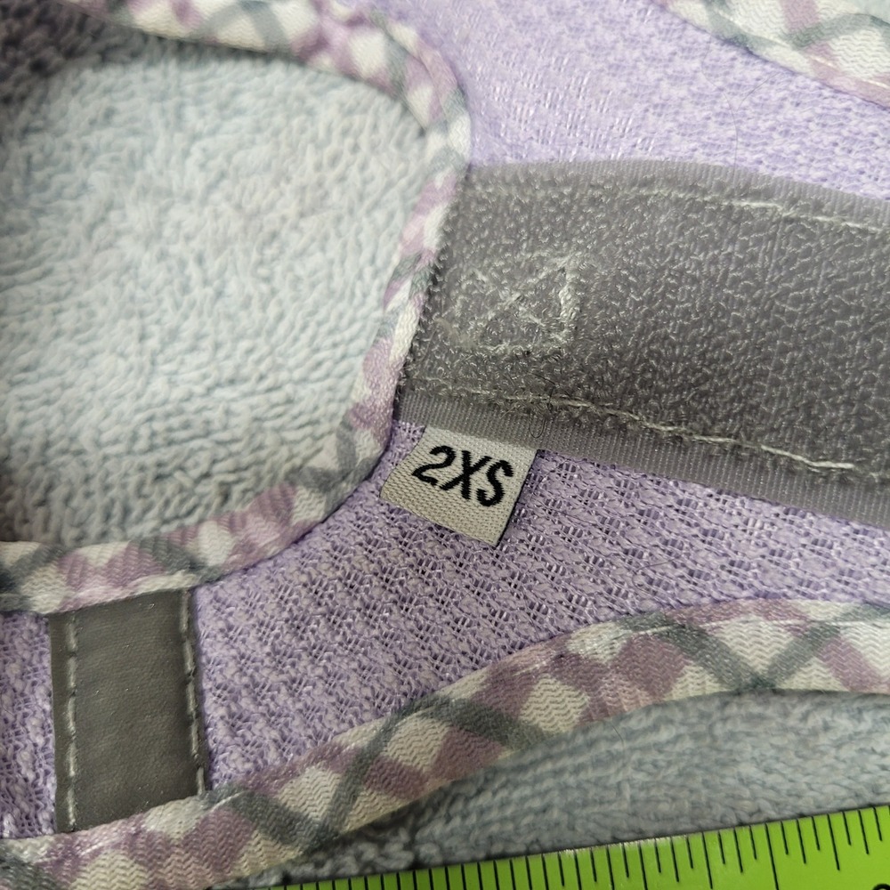 Petank Purple Mesh Dog Harness Gingham Trim Reflective Step-In Size 2XS - Picture 3 of 4